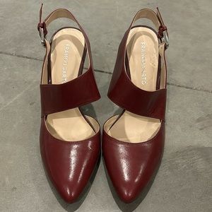 Franco Sarto Red Leather Slingback Pumps